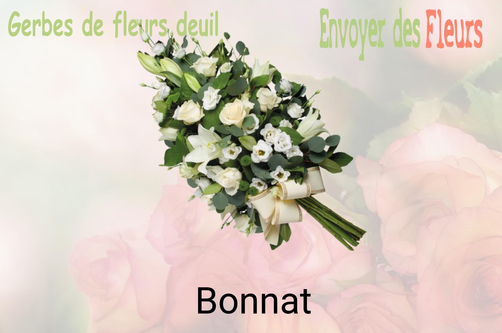 Gerbe de fleurs de deuil livrée à Bonnat